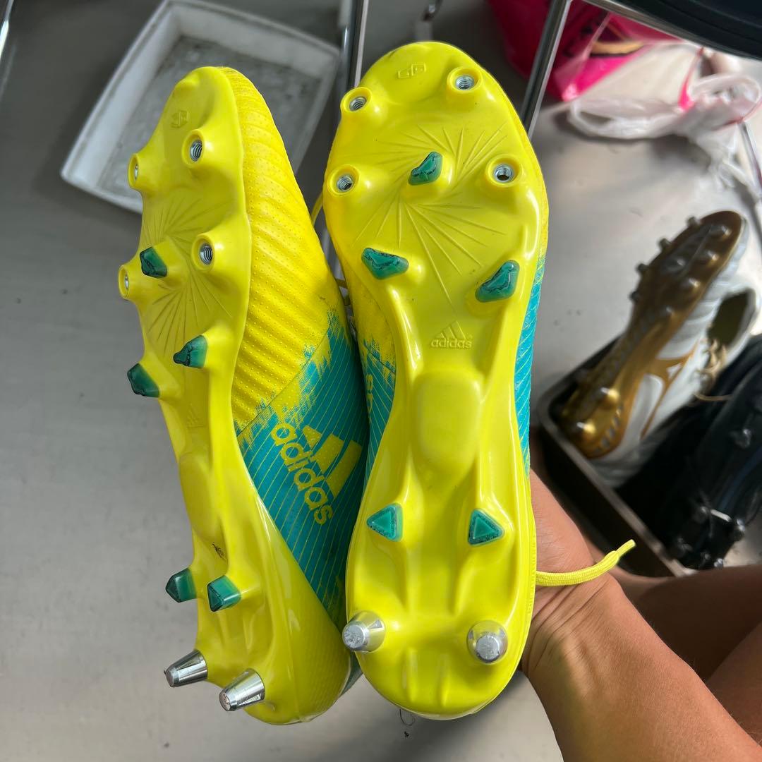 adidas ラグビースパイク イエロー/ブルー