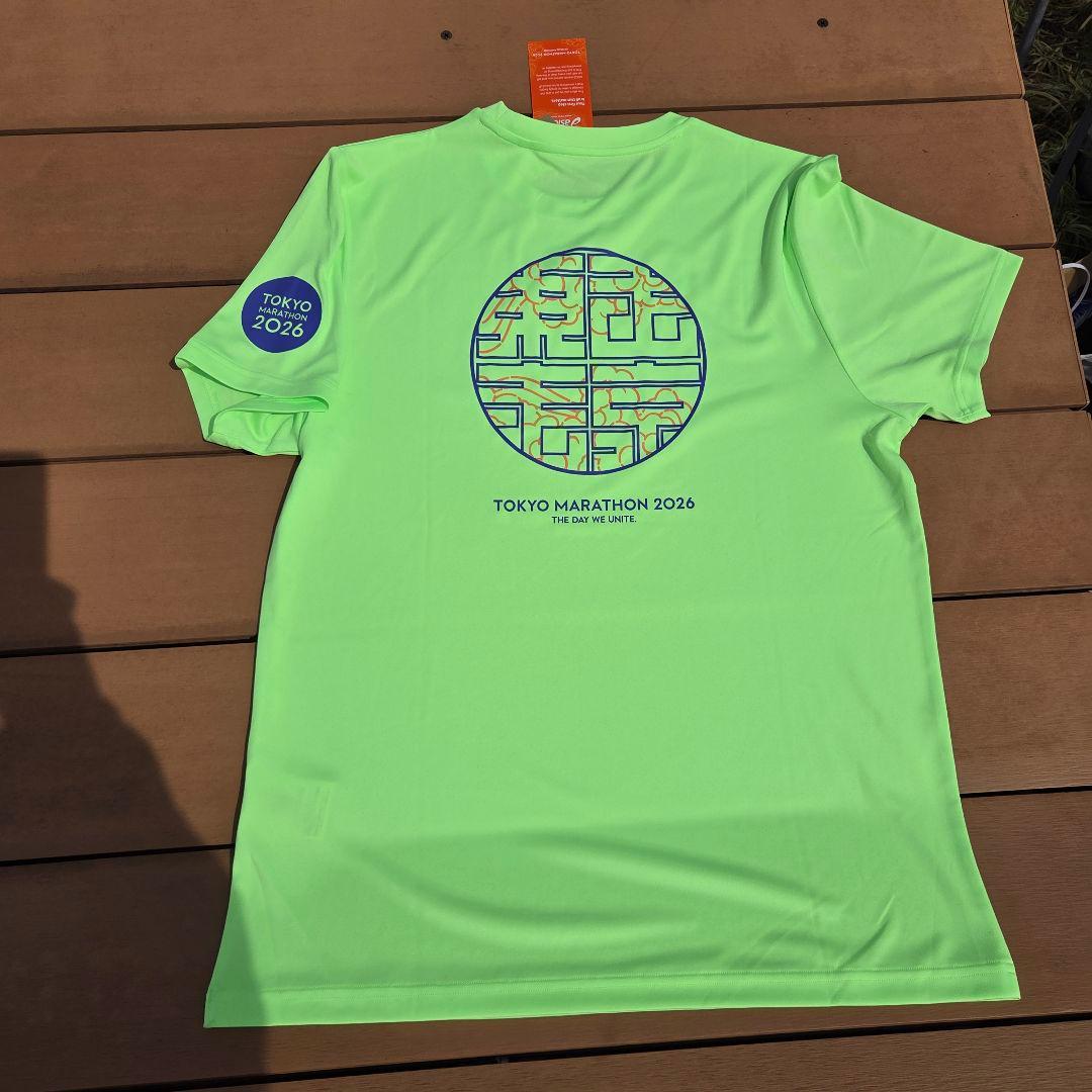 asics TOKYO MARATHON 2026 Tシャツ M 蛍光グリーン