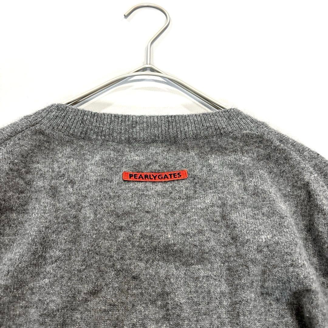 パーリーゲイツ　カシミヤ100% ニットセーター　グレー　メンズ　サイズ5