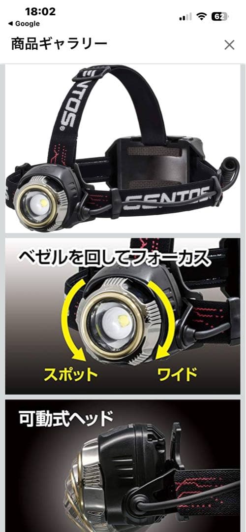 GENTOS(ジェントス) LED ヘッドライトUSB充電式GH100RG