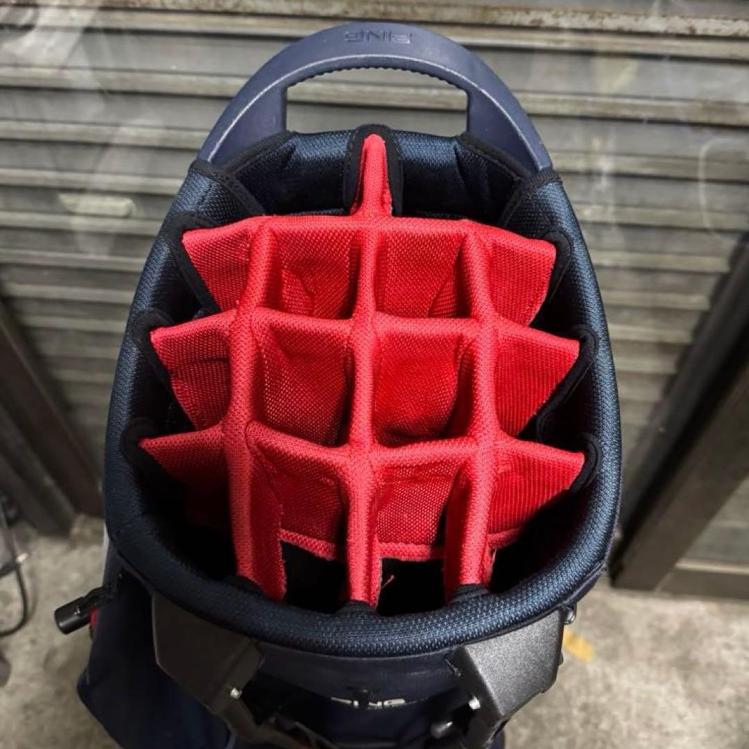 PING HOOFER 14スタンド キャディバッグ ネイビー グレー レッド