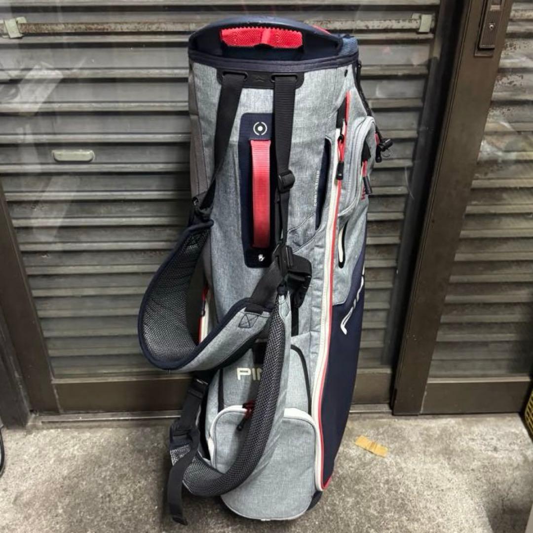 PING HOOFER 14スタンド キャディバッグ ネイビー グレー レッド