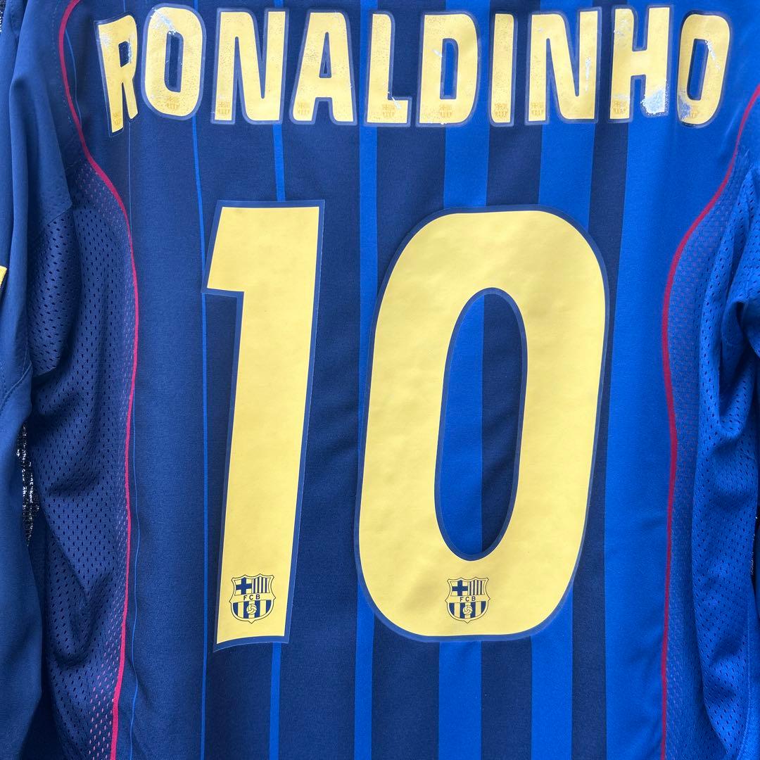 FC Barcelona Nike 長袖ユニフォーム選手支給用ロナウジーニョＬ