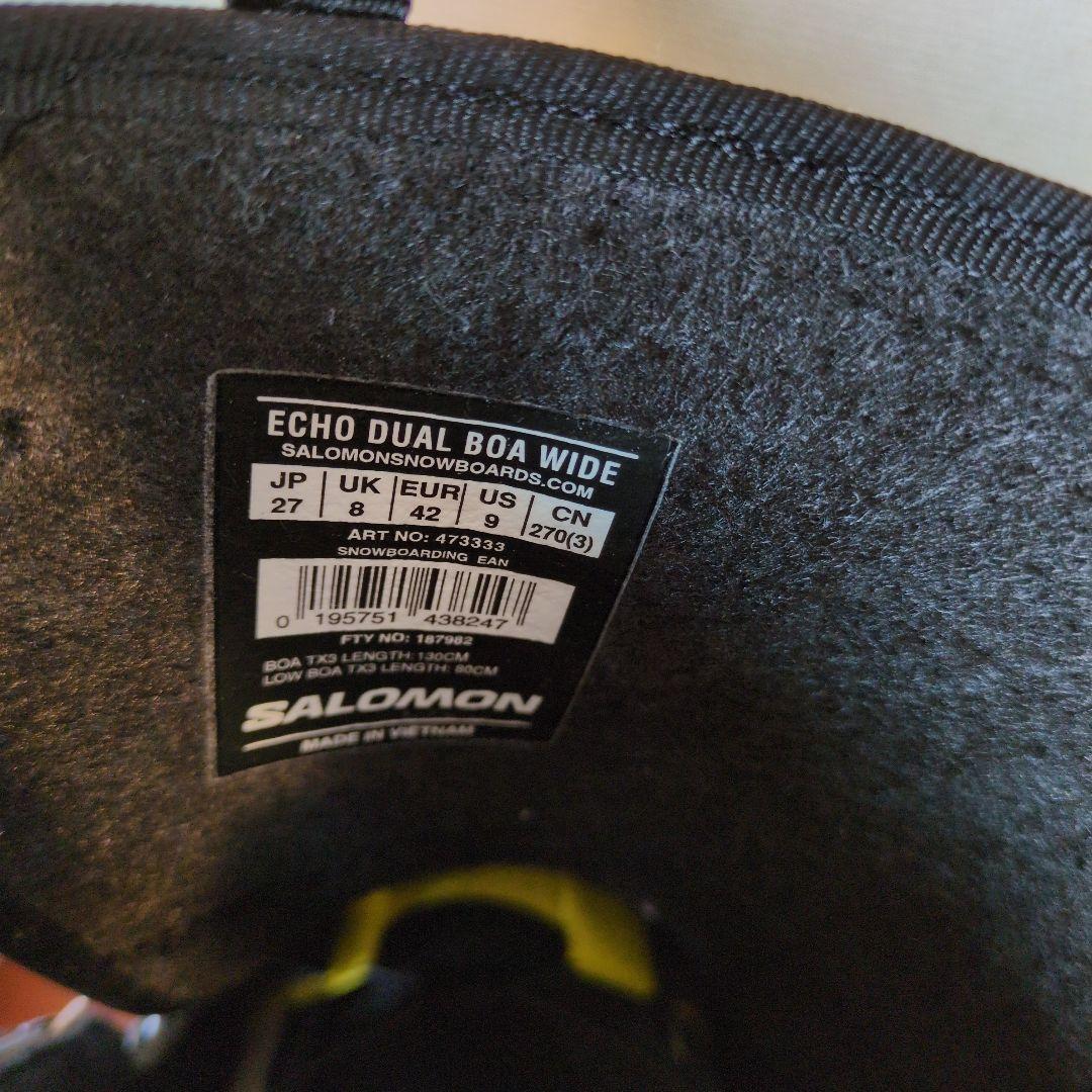 スノーボード SALOMON ECHO DUAL BOA WIDE 27cm