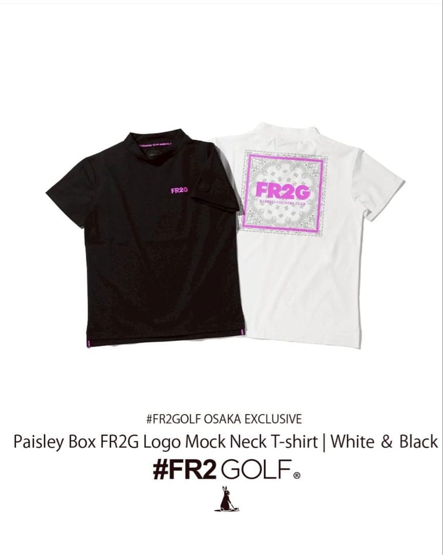 新品、大阪限定FR2G Paisley Box モックネックLサイズ 黒×紫