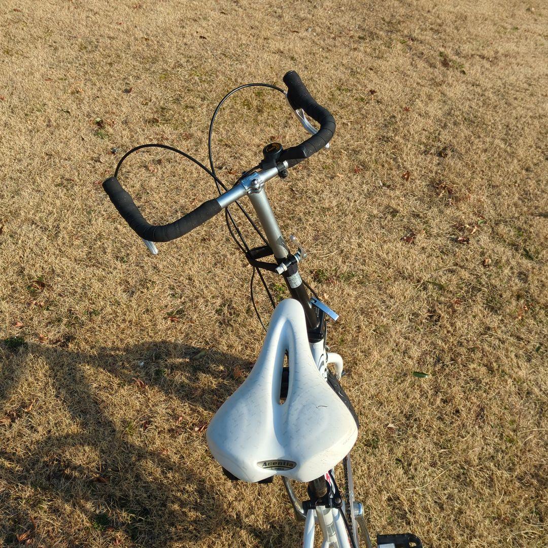 チャリQ折りたたみ自転車 5段変速 ホワイト