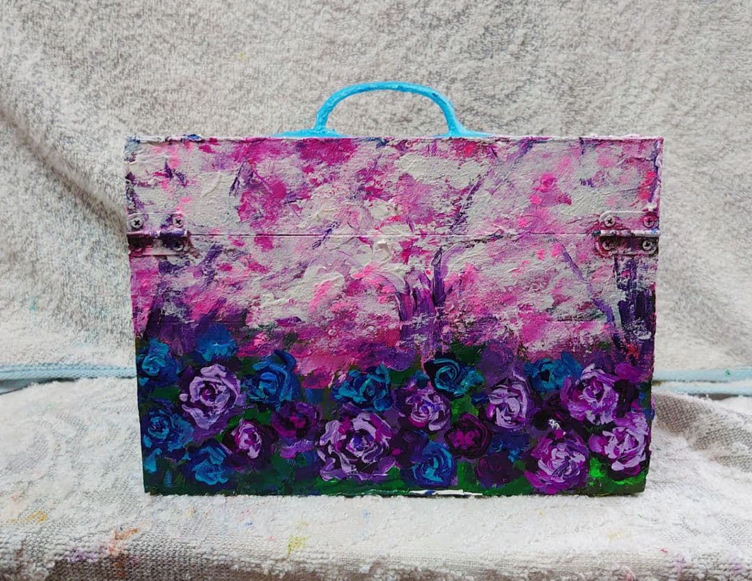 油絵 絵画 春の桜ボックス