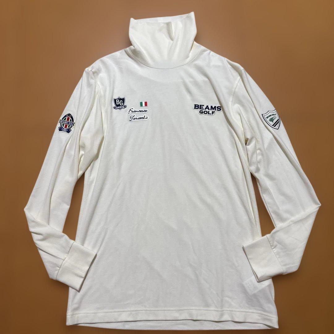今期　BEAMS GOLF タートルネック　モックネック　ロゴ　パープルラベルL