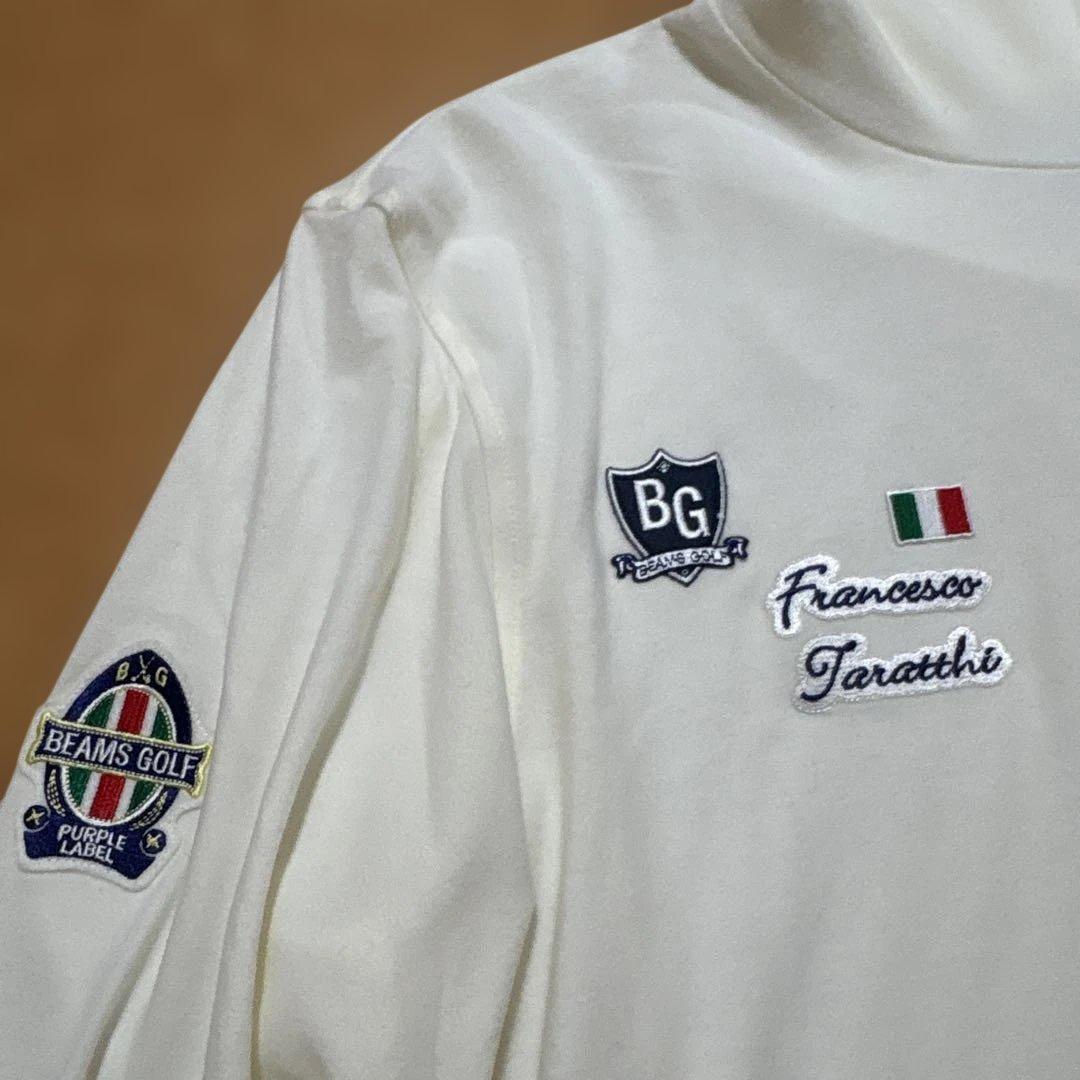 今期　BEAMS GOLF タートルネック　モックネック　ロゴ　パープルラベルL