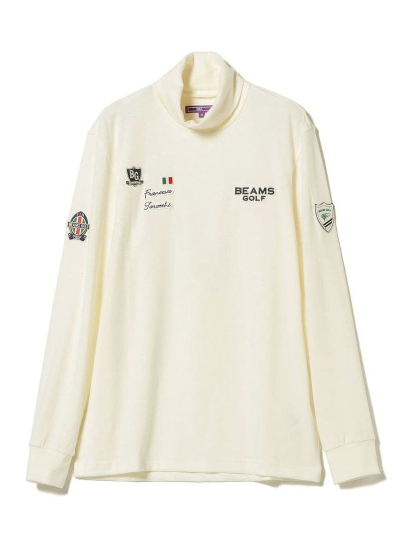 今期　BEAMS GOLF タートルネック　モックネック　ロゴ　パープルラベルL
