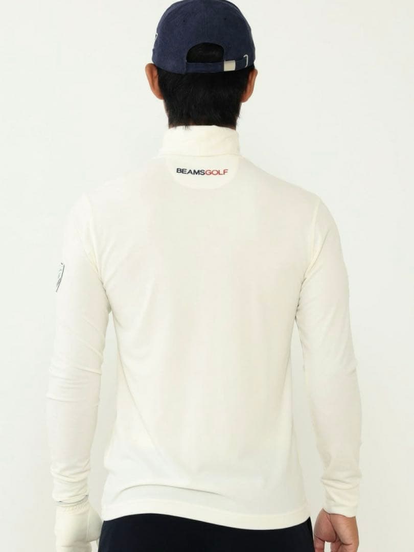 今期　BEAMS GOLF タートルネック　モックネック　ロゴ　パープルラベルL