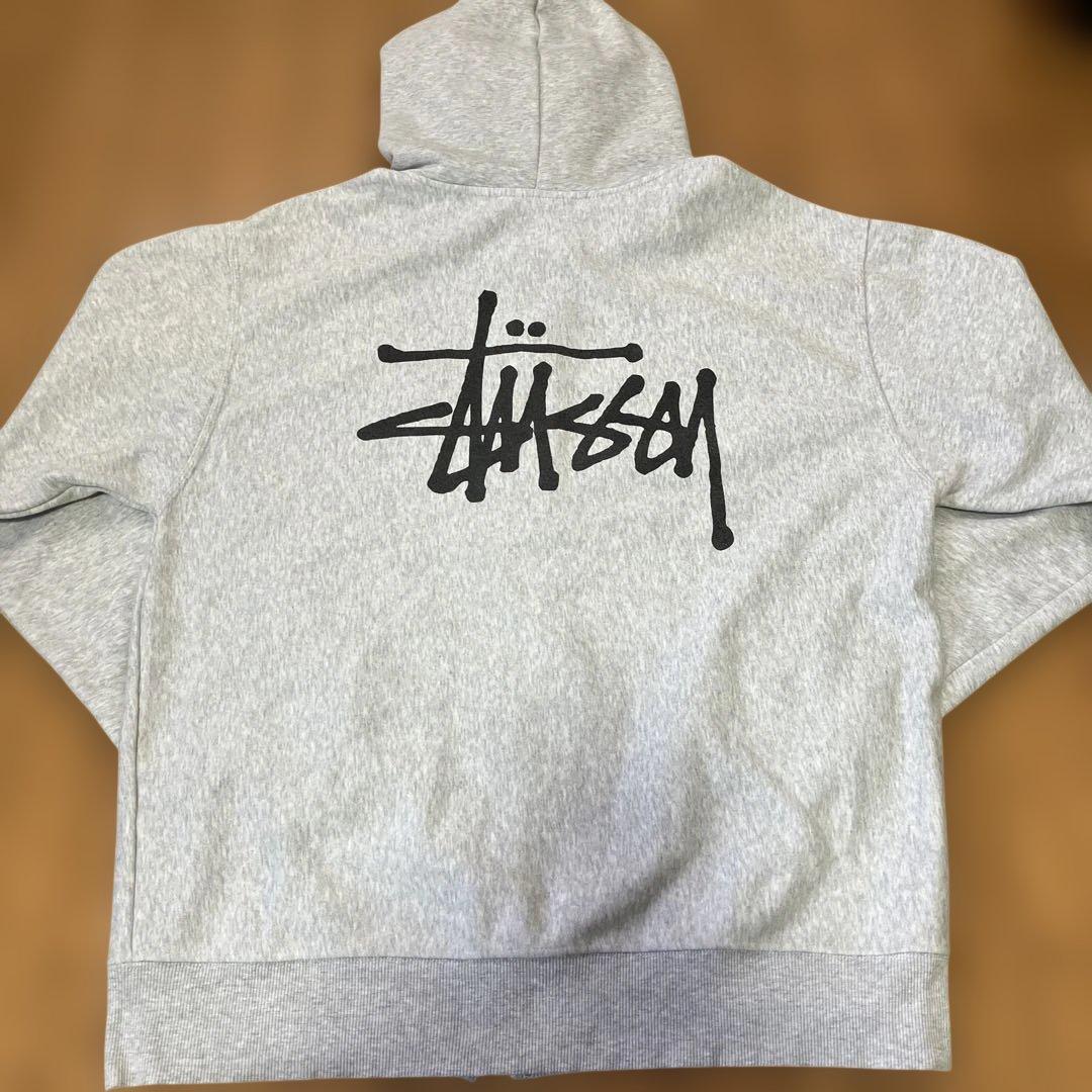 【正規品】stussy グレー パーカー フード付き　old stussy