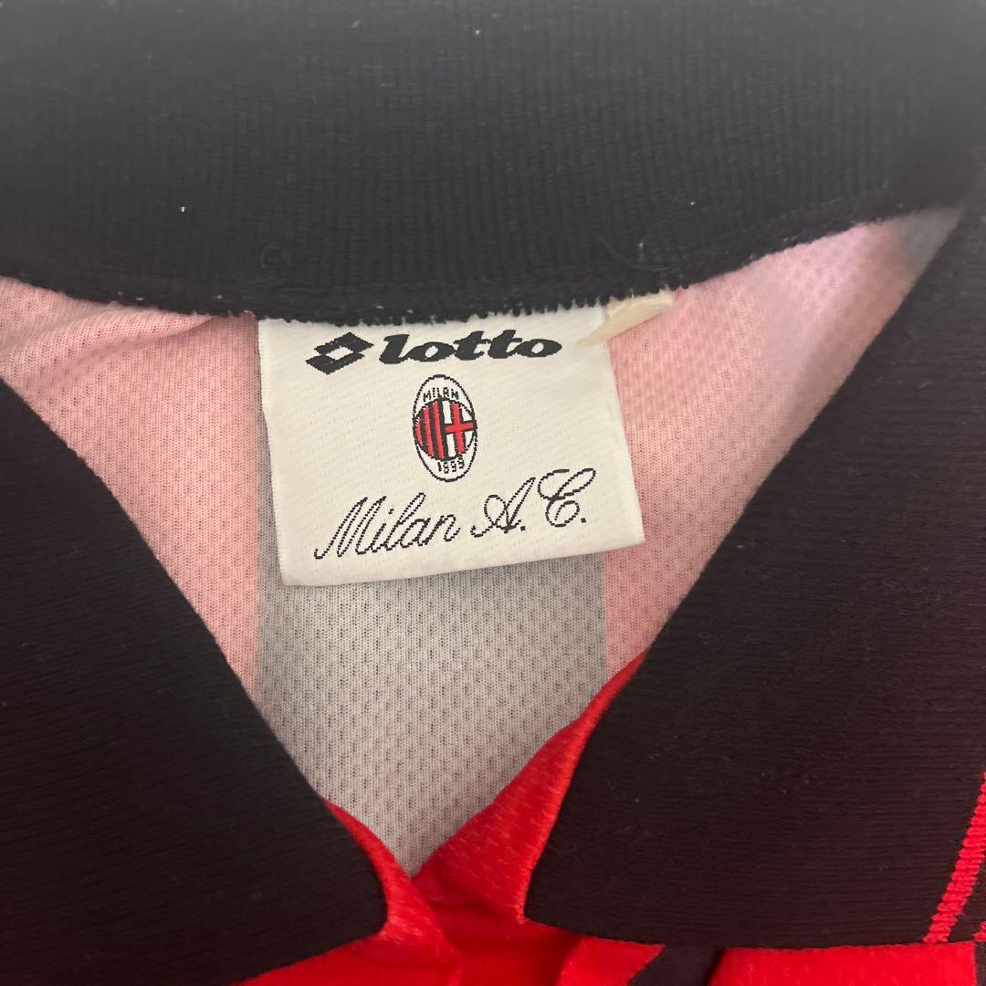 Milan A.C. シャツ Lotto 赤黒ストライプ