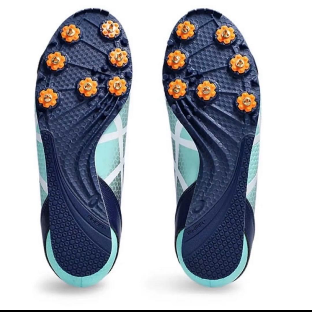 ASICSスパイクシューズ ネイビー/ホワイト　陸上競技　土トラック 兼用モデル