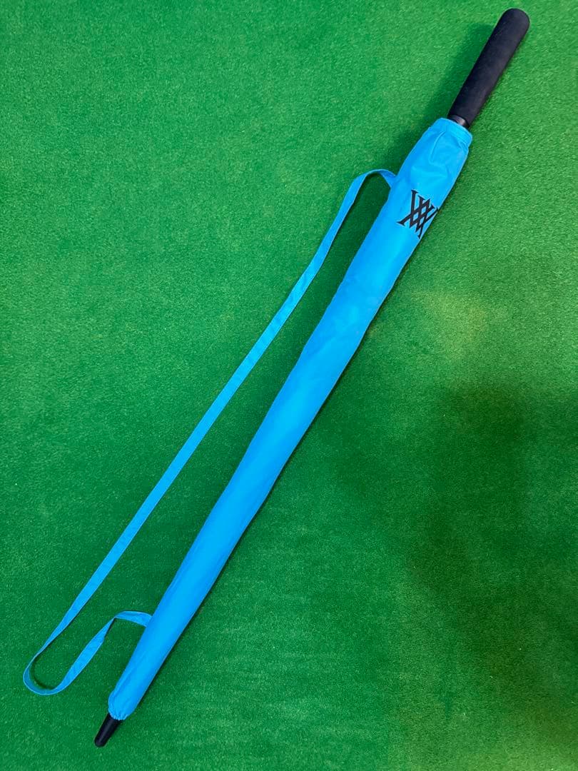 ANEWGOLF 傘 ゴルフ用 アンブレラ ノベルティ　水色　ストラップ付き