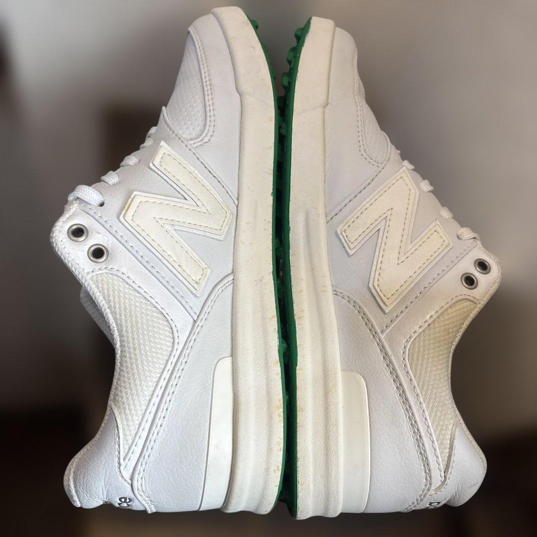 美品　NEW BALANCE 574 ホワイト ゴルフシューズ　24.0CM