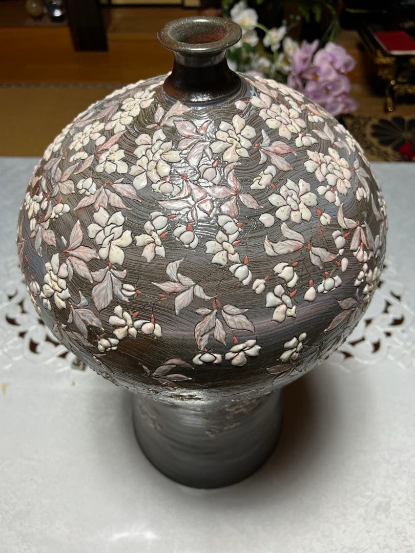壺　桜模様