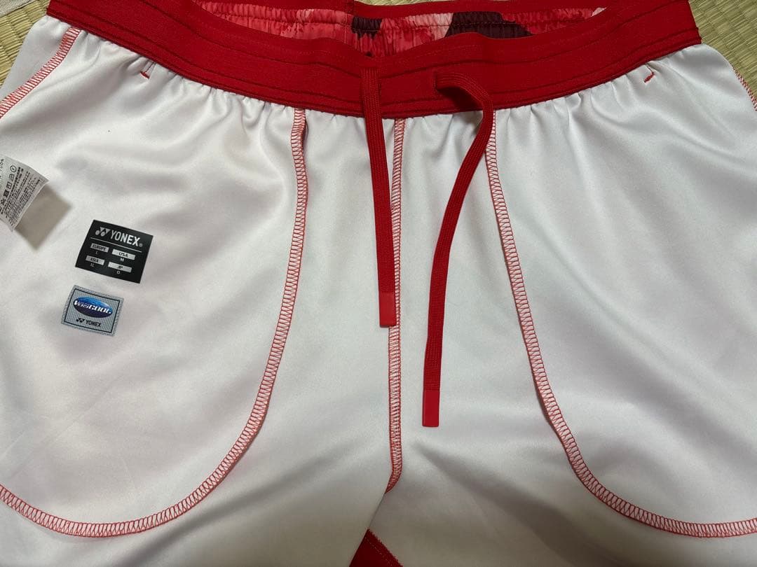 YONEX ハーフパンツ 柄パン 赤 Oサイズ