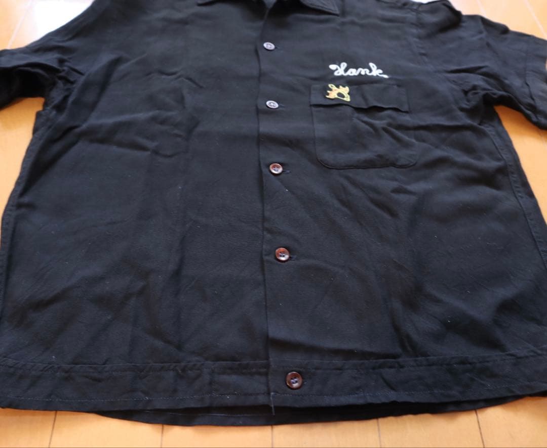 60s Hilton ヒルトン ビンテージ ボウリングシャツ 黒 USA製 M