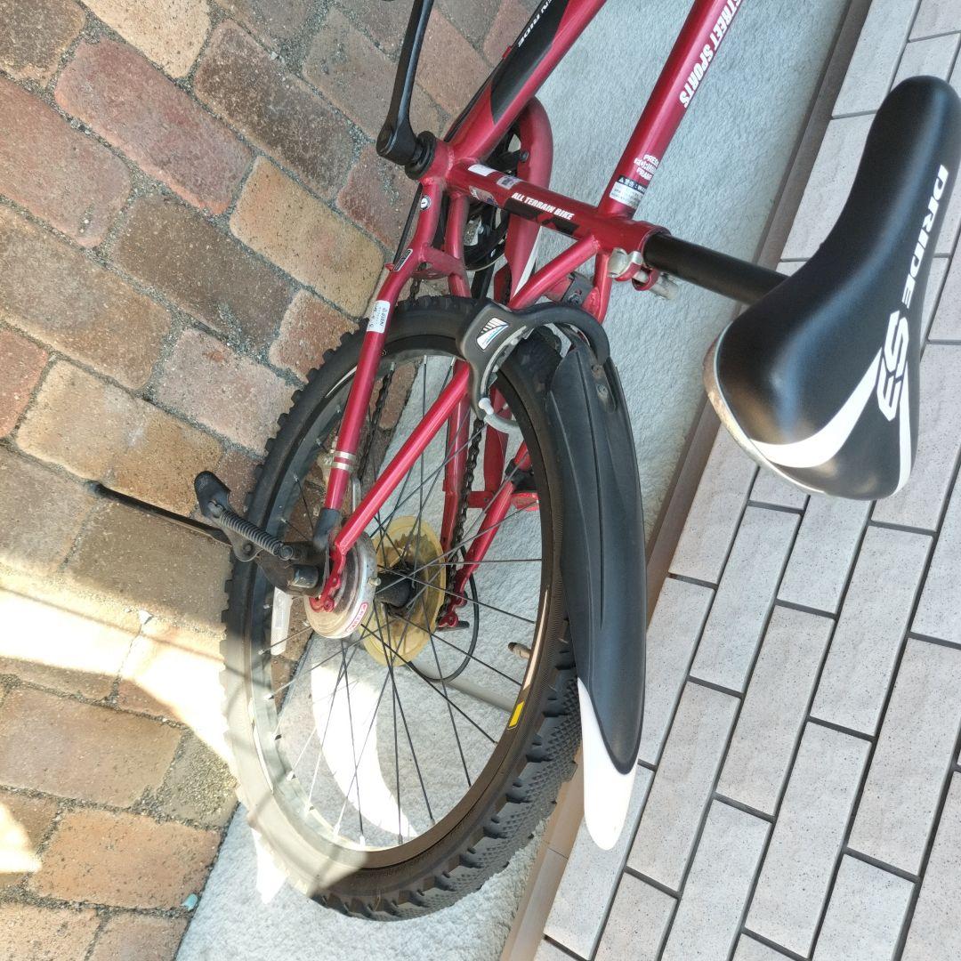 【引取限定】22インチ キッズマウンテンバイク 赤 フロントバスケット付き