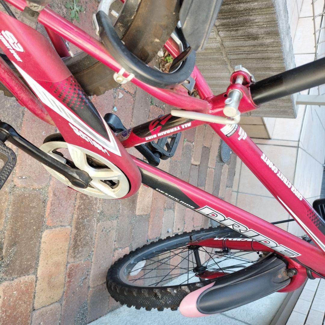 【引取限定】22インチ キッズマウンテンバイク 赤 フロントバスケット付き