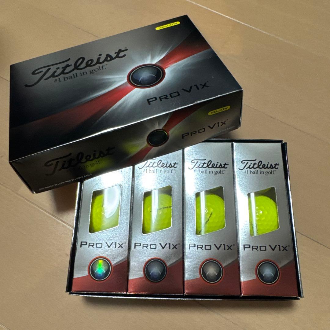 新品　Titleist Pro V1x イエロー 4個入り