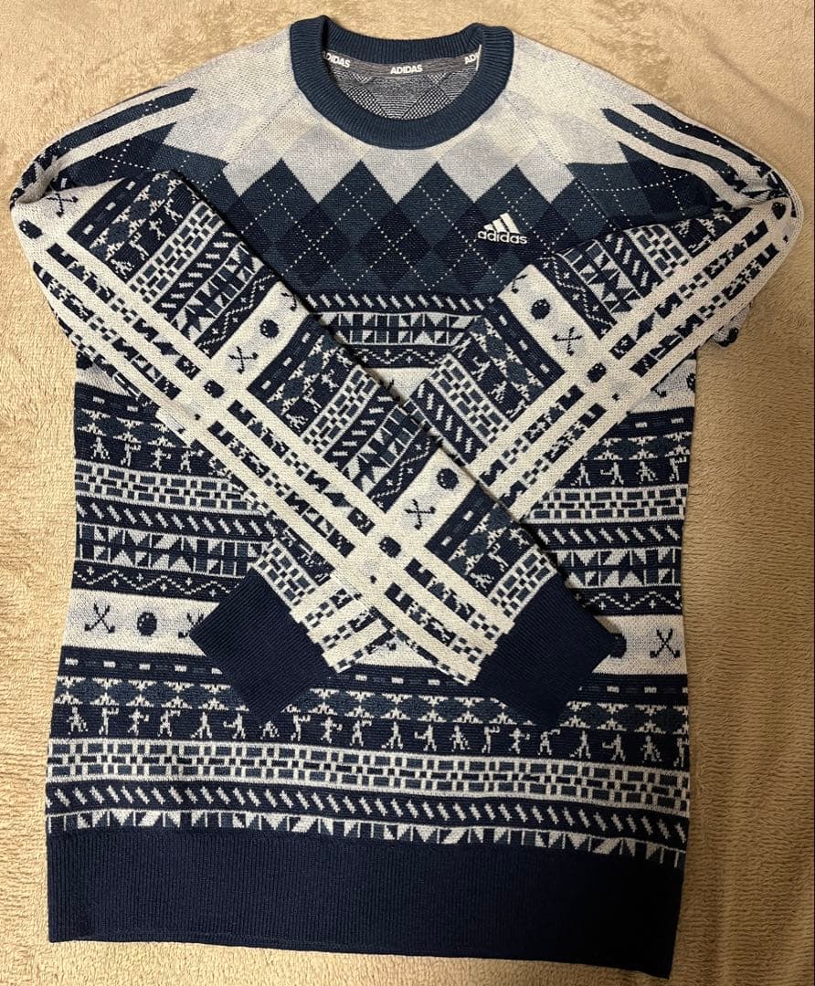 adidasゴルフニットセットアップSサイズ3点セット(サンバイザー付き)