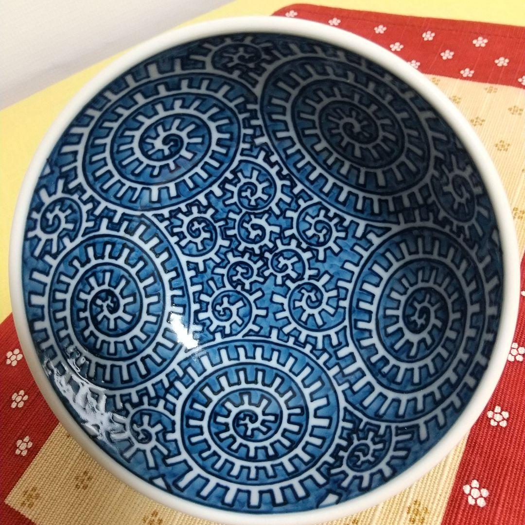 源右衛門窯☆染付章魚唐草濃 飯椀
