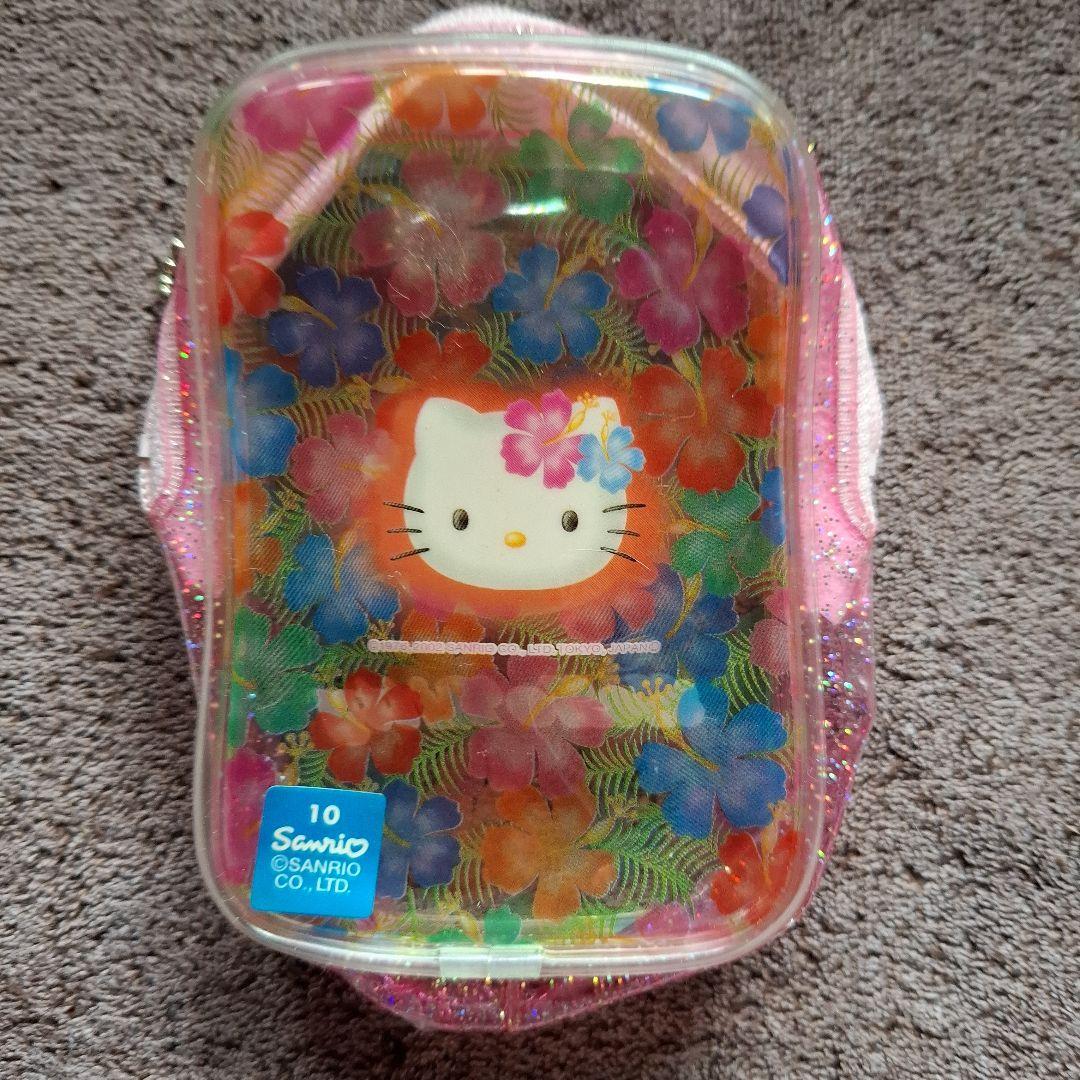 平成レトロHello Kitty ハイビスカスポーチ＆ミラーセット
