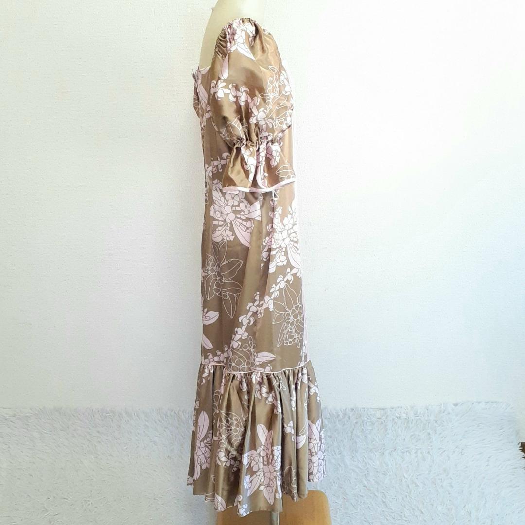 美品◎メネフネプランテーション フラダンス用ドレス ピンク 桃 ベージュ 白茶