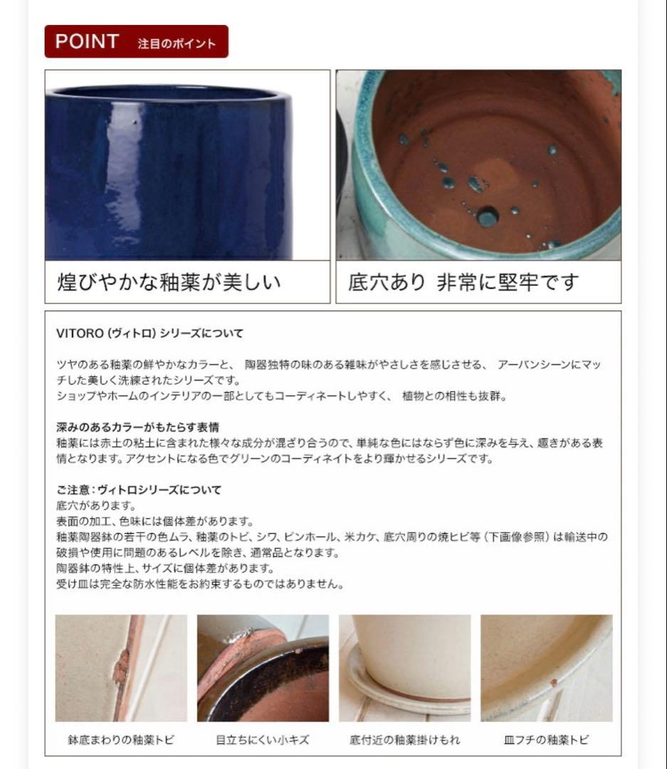 ヴィトロ　エンデカ　9号　受け皿付き　鉢