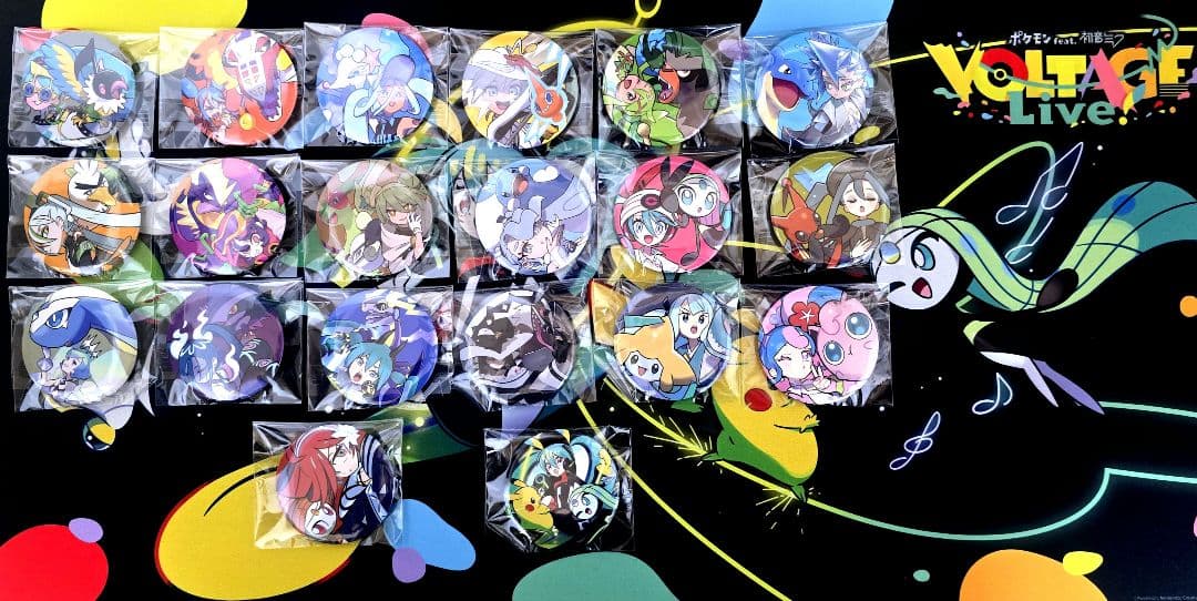 ポケミク 缶バッジ ポケモン 初音ミク VOLTAGE コンプリートセット