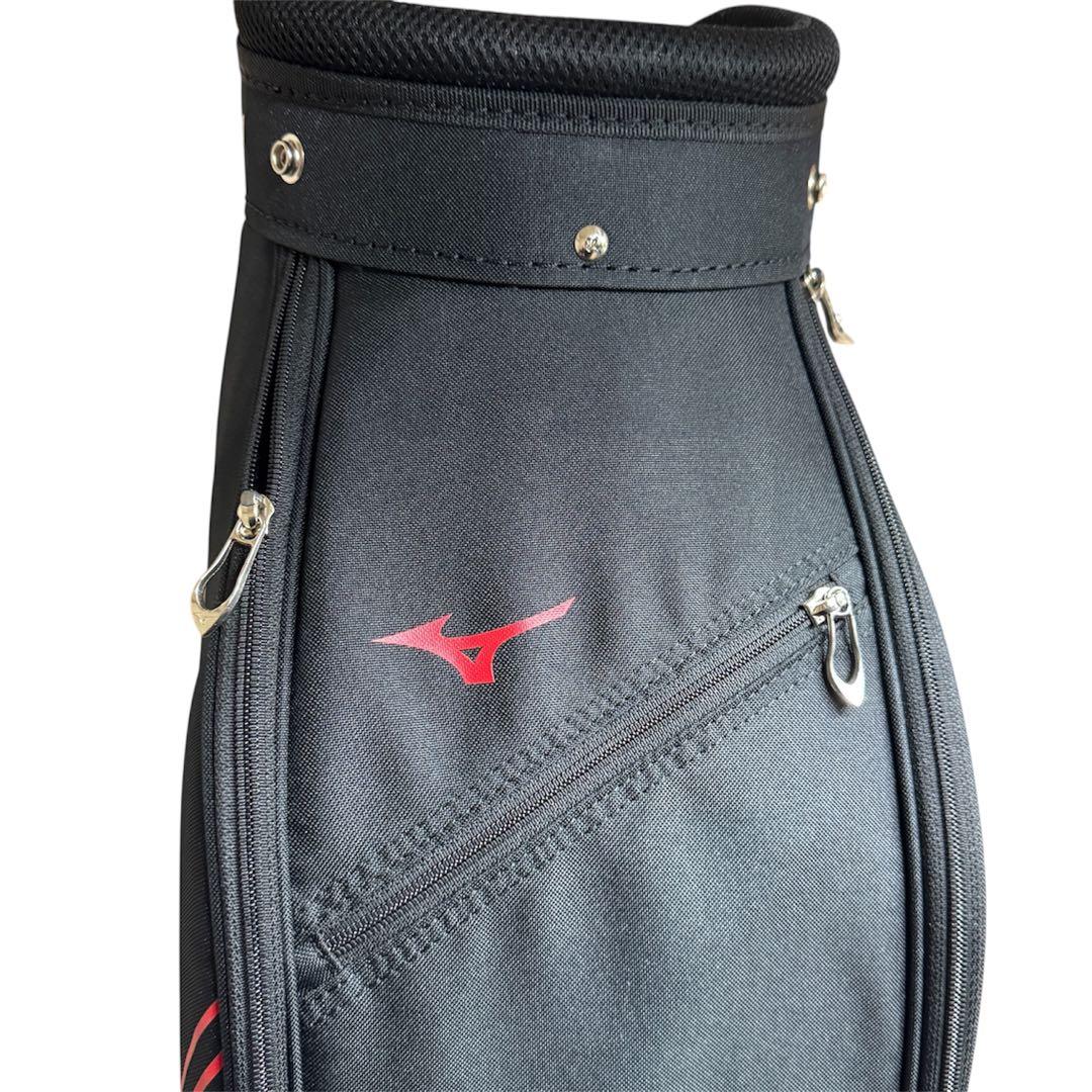 【極美品】MIZUNO ゴルフキャディバッグ 9.0型 ブラック×レッド