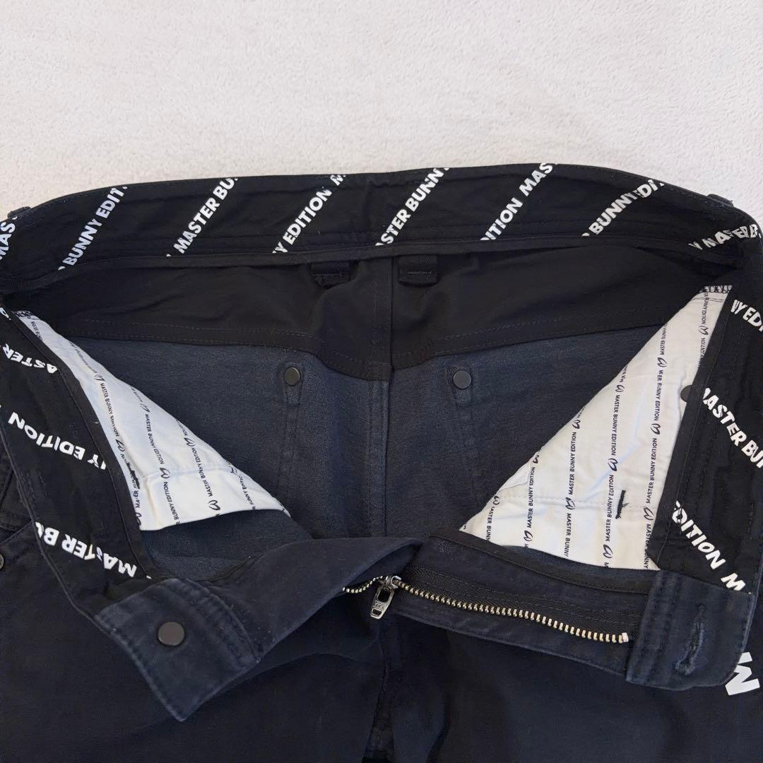 【マスターバニーエディション】ゴルフパンツ ストレッチ スキニー ロゴ 黒系 3