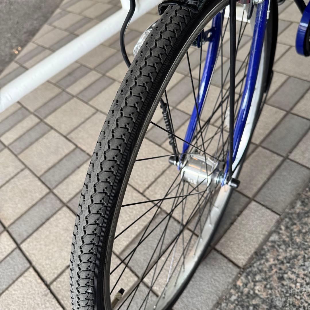 27インチ シティサイクル 青 6段階ギア 自動照明 北九州市