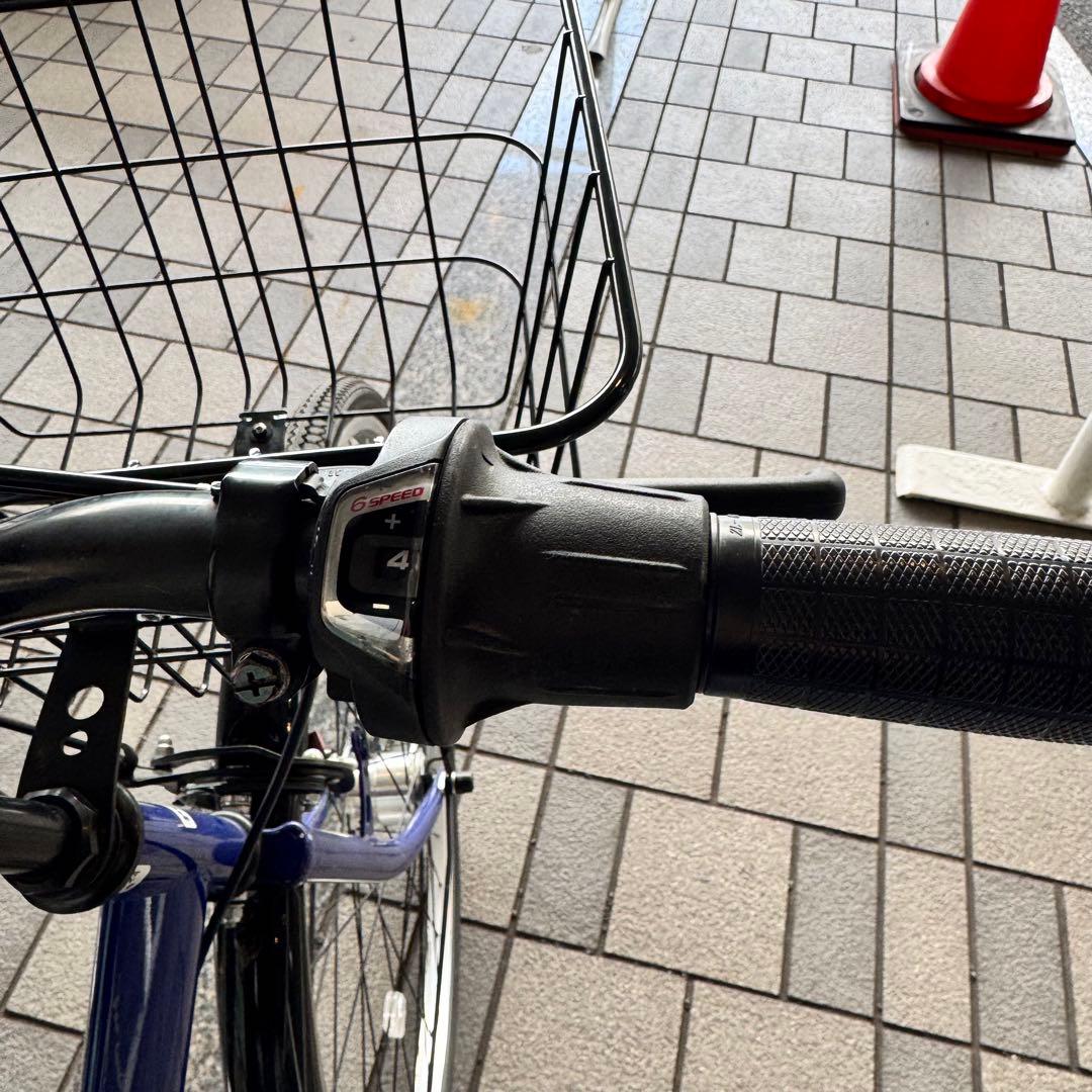 27インチ シティサイクル 青 6段階ギア 自動照明 北九州市