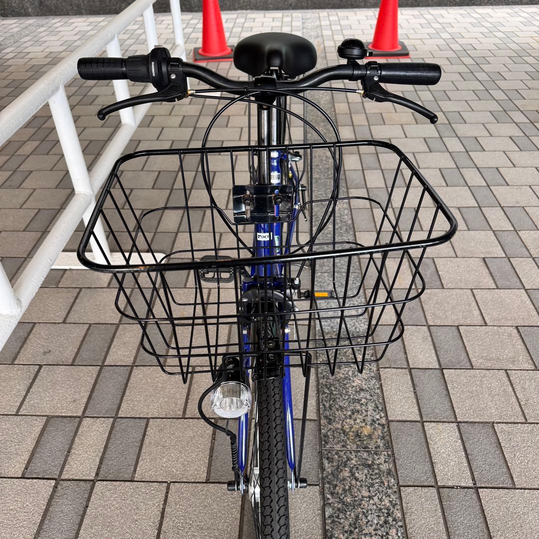 27インチ シティサイクル 青 6段階ギア 自動照明 北九州市