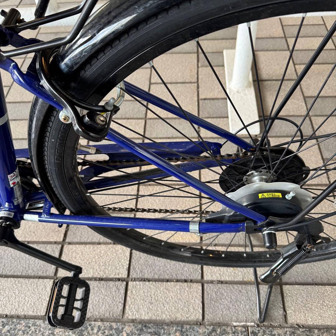 27インチ シティサイクル 青 6段階ギア 自動照明 北九州市