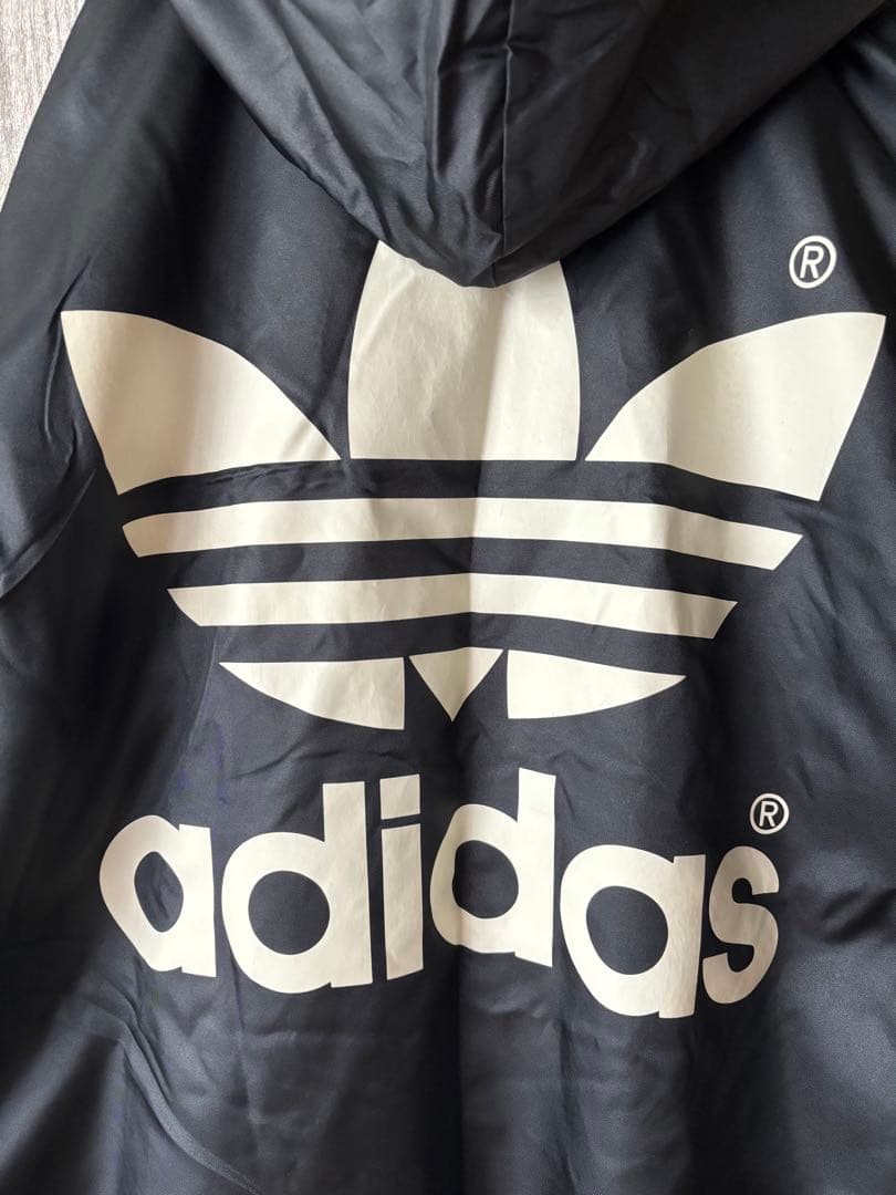 アディダス　adidas ベンチコート　ロングコート　ヴィンテージ　ブラック