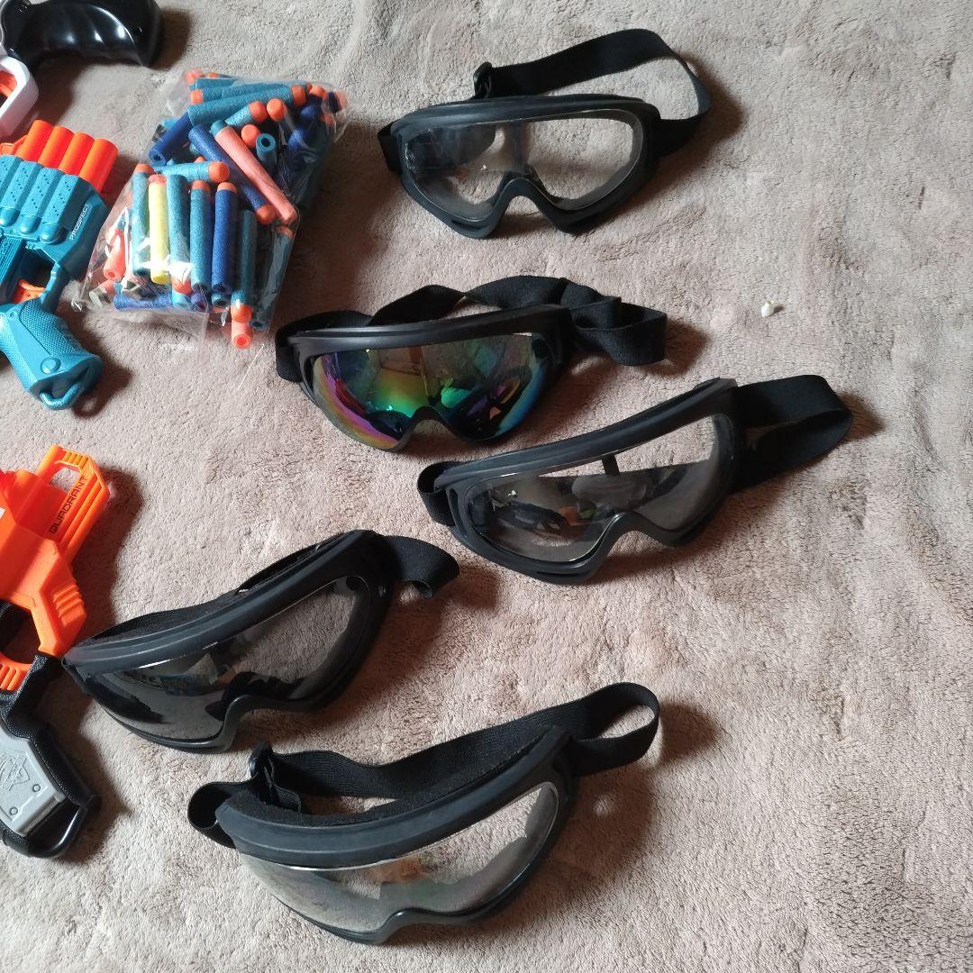 NERF トイガンセット 6丁とゴーグル付き