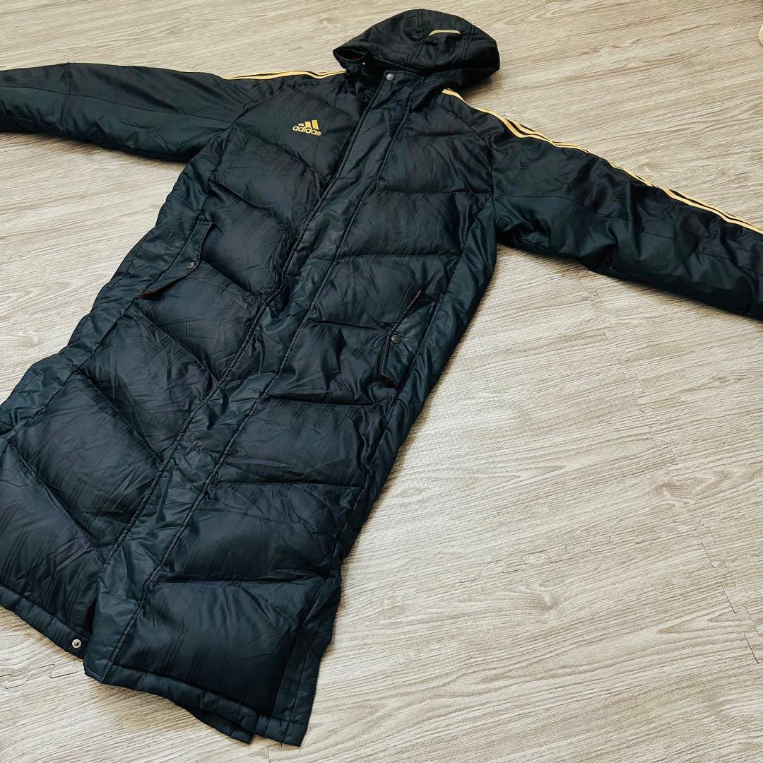 【訳ありですがかなりお得です】adidas アディダス　ベンチコート　紺　黒系