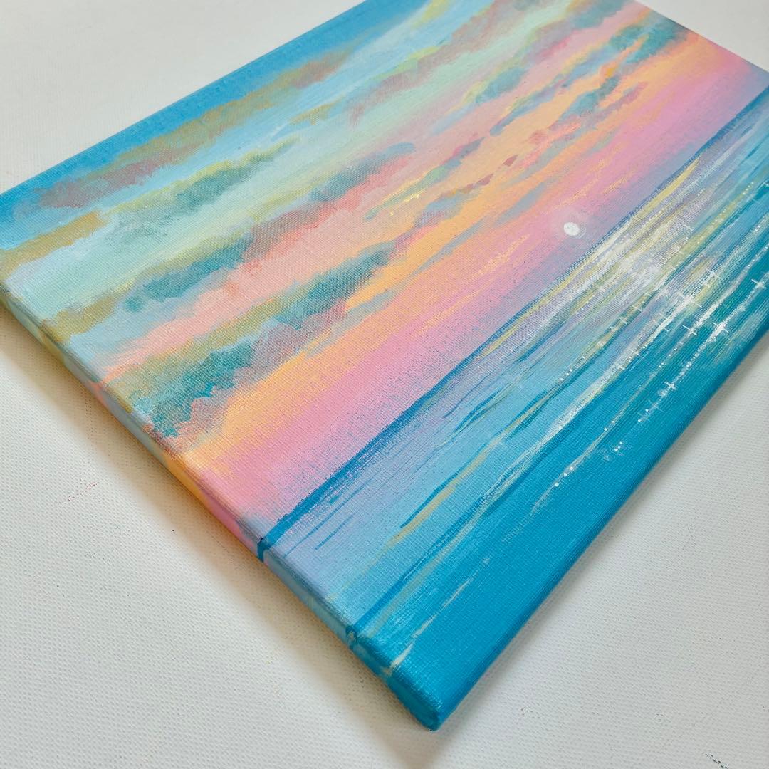 はじまりの朝＊4号キャンバス　絵画　風景画　人気　海　夏　人気　ハワイ　沖縄