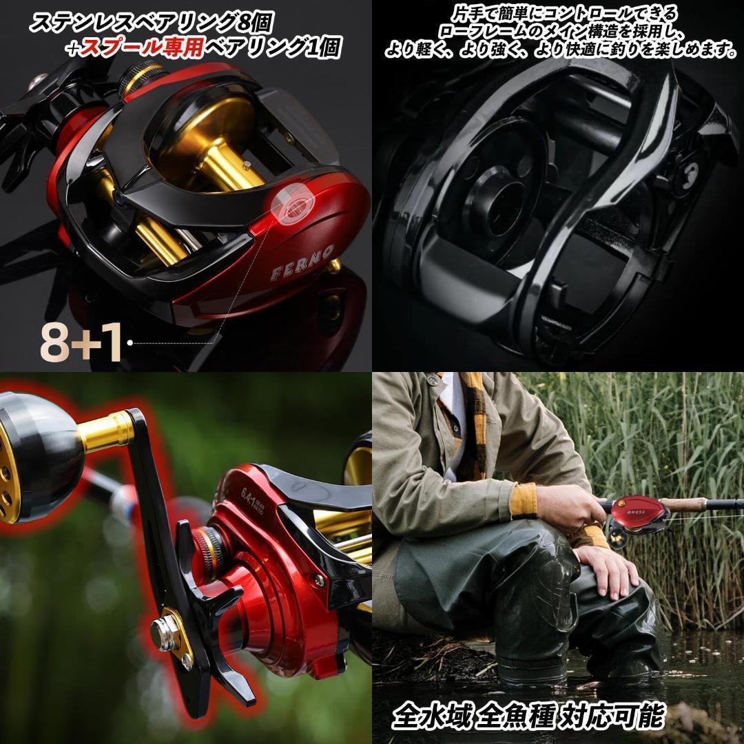 YU281右 ベイトリール 釣りリール 深溝スプール ラインアラーム警報システム