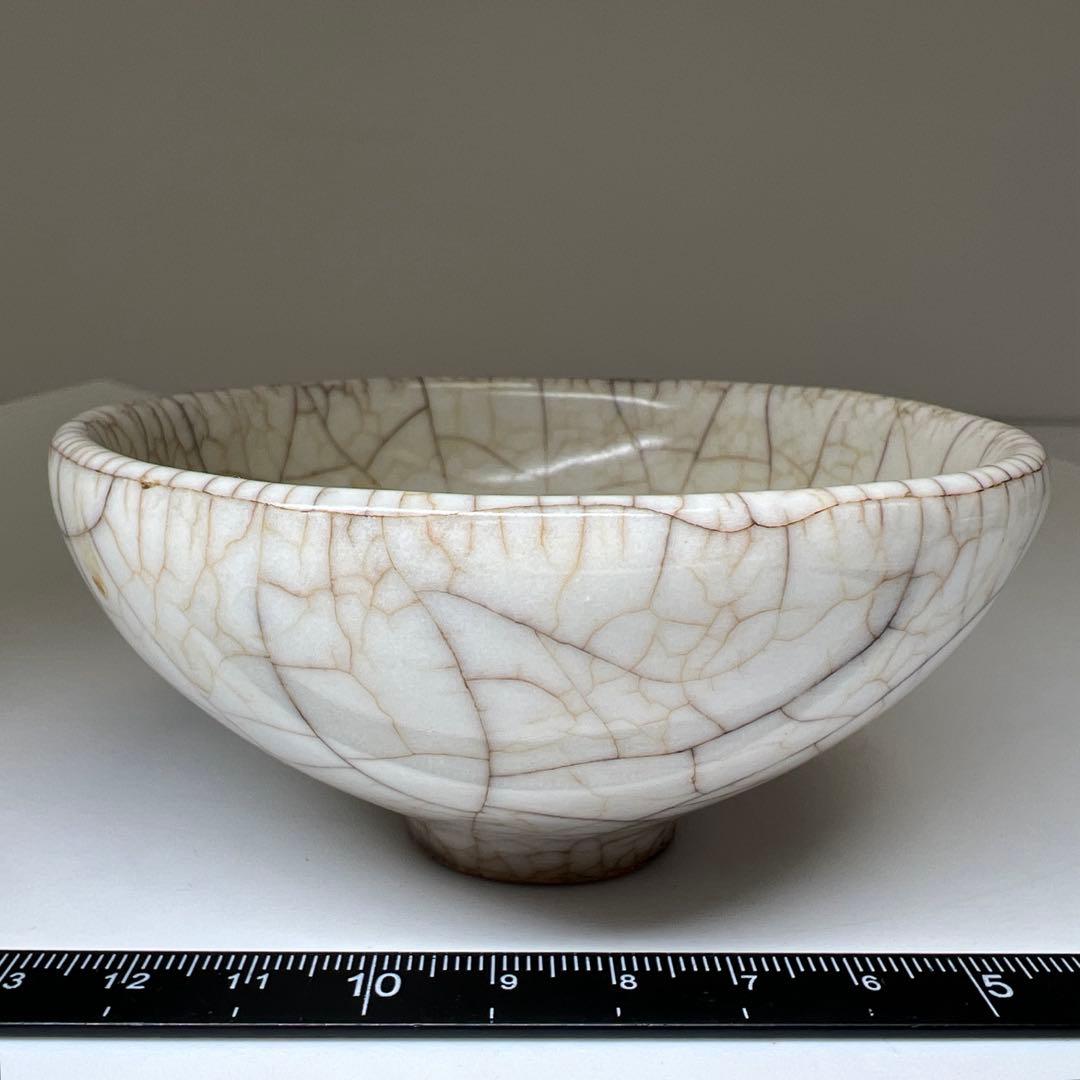 中国宋時代　ひび焼茶碗　口径約9.5㎝　東Y8-0331☆2Fタサオサ