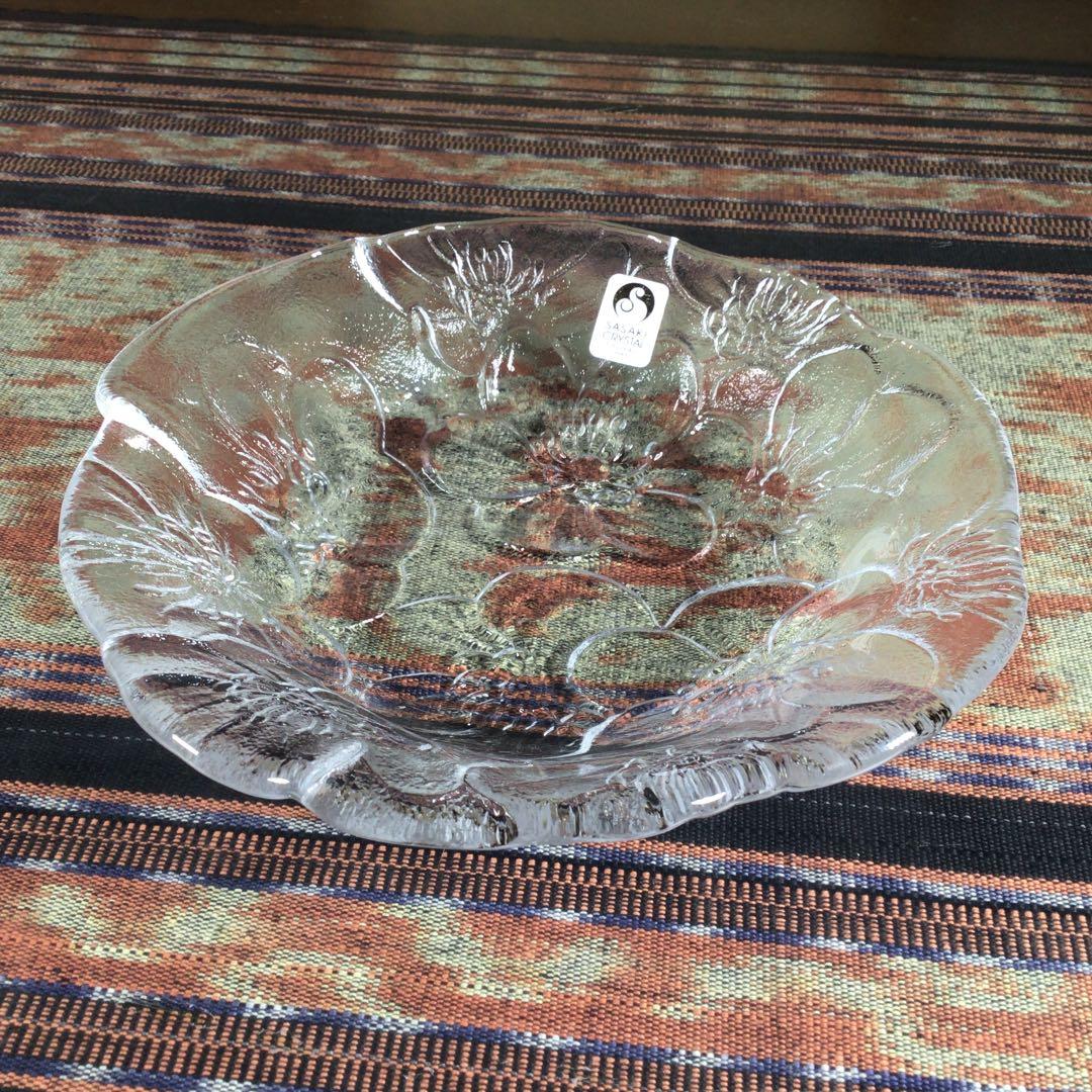 『冬うー特価』　SASAKI GLASS フルレッドクリスタル　深い　中皿　5枚