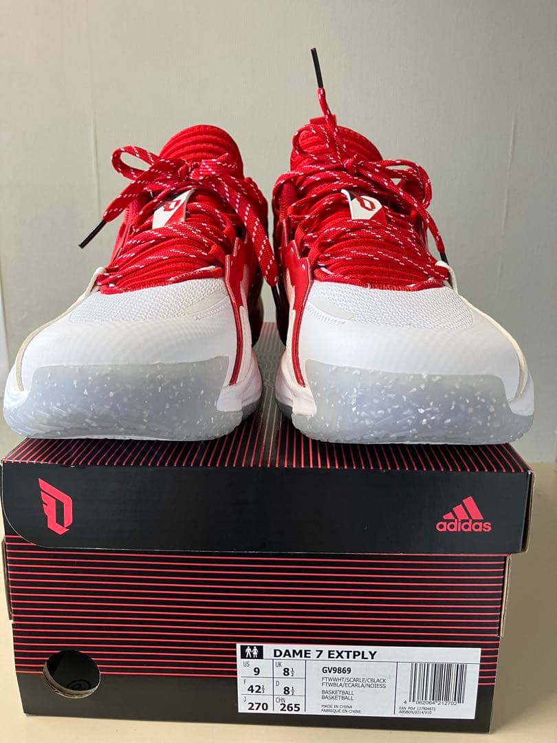 Adidas dame7バスケットボールシューズ 赤/白