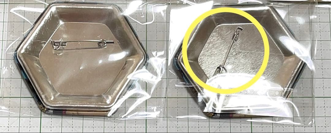 銀魂　一番カフェ　六角形缶バッジ　銀時　5点セット