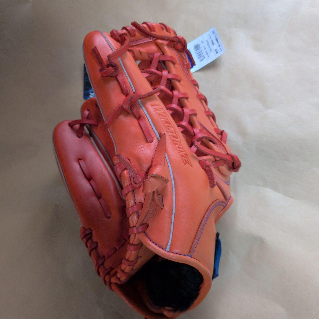 Mizuno:左投げ:軟式グローブ:外野手:スプレンディッドオレンジ:サイズ14