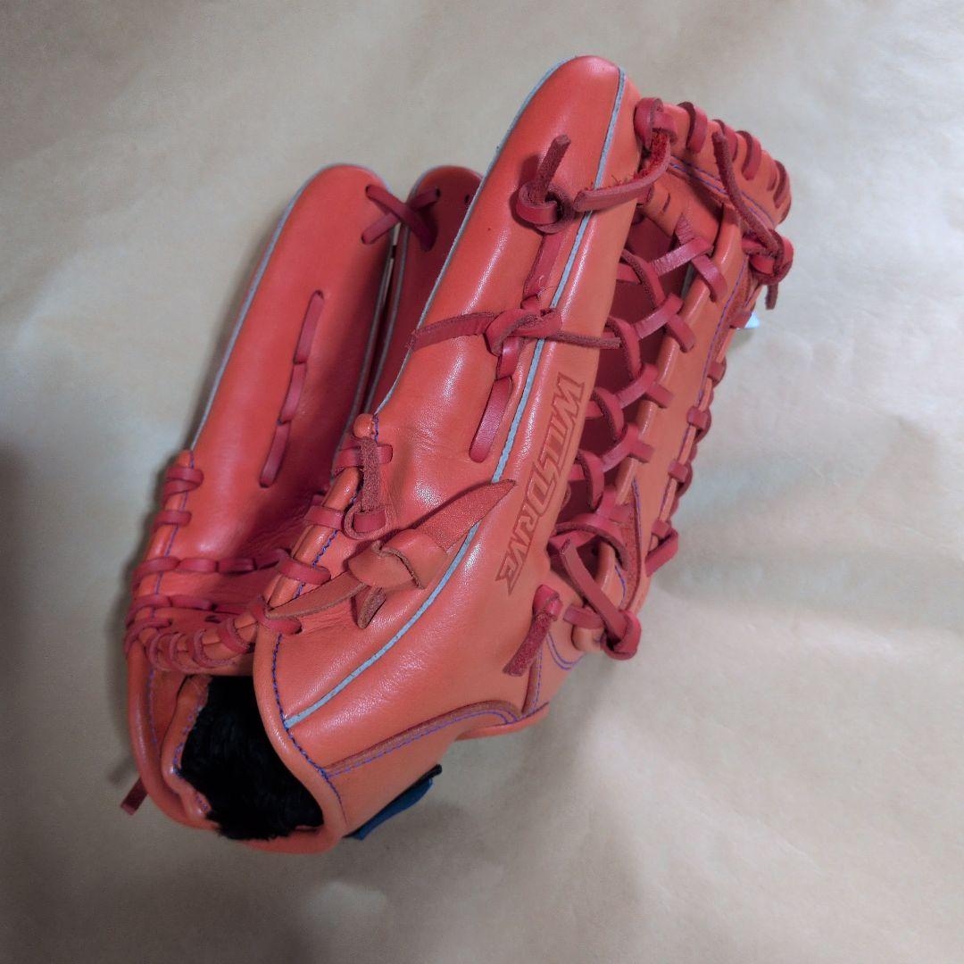 Mizuno:左投げ:軟式グローブ:外野手:スプレンディッドオレンジ:サイズ14