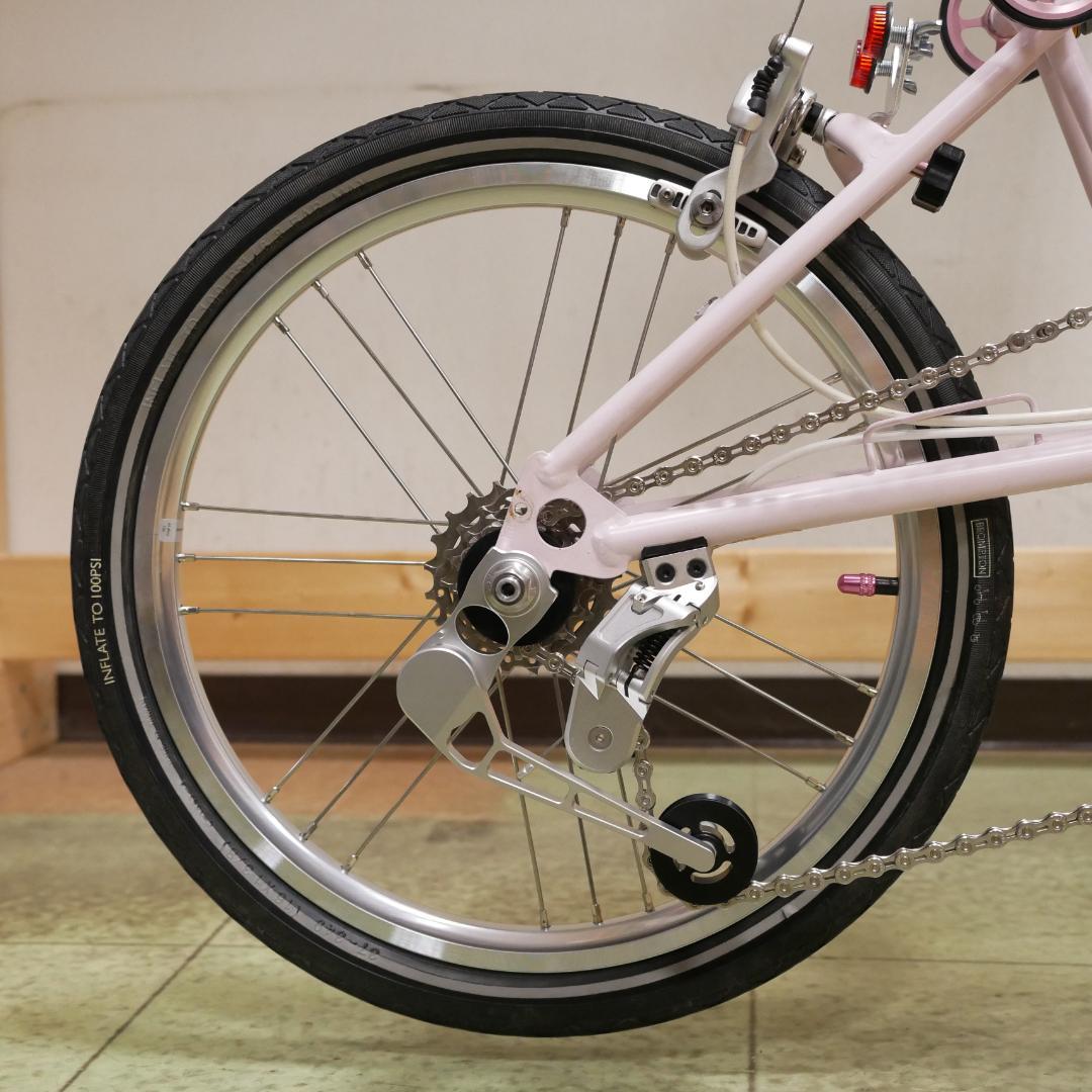 BROMPTON 外装5速　　フルカスタマイズ　レトロ　桜ピンク